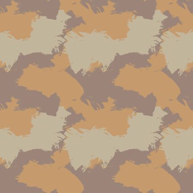Kahverengi Fırça Vuruşu Kamuflajı soyut kusursuz model arka planı moda tekstil ve grafikleri için uygundur