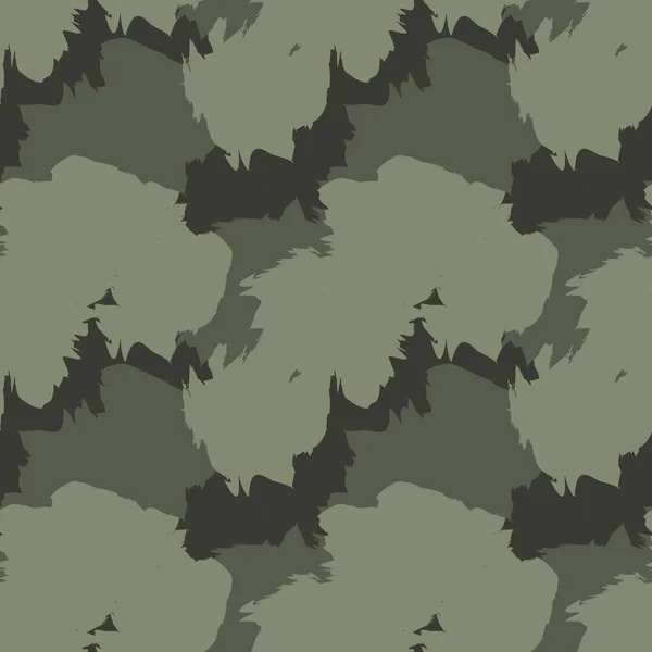 Pinceau Vert Avc Camouflage Abstrait Fond Motif Sans Couture Adapté — Image vectorielle