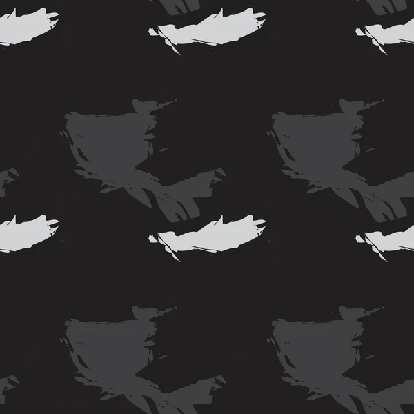 Чорно Білий Пензлик Інсульт Камуфляж Абстрактний Безшовний Візерунок Фон Підходить — стоковий вектор