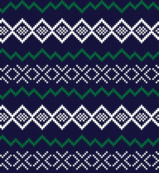 Christmas Fair Isle Pattern Background Fashion Textiles Knitwear Graphics — Stock Vector