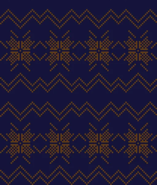 Brown Kerst Kermis Eiland Patroon Achtergrond Voor Mode Textiel Brei — Stockvector