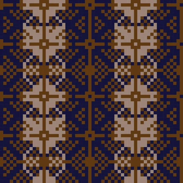 Brown Christmas Fair Isle Patterial Background Fashion Textiles Knitwear Graphics — 스톡 벡터