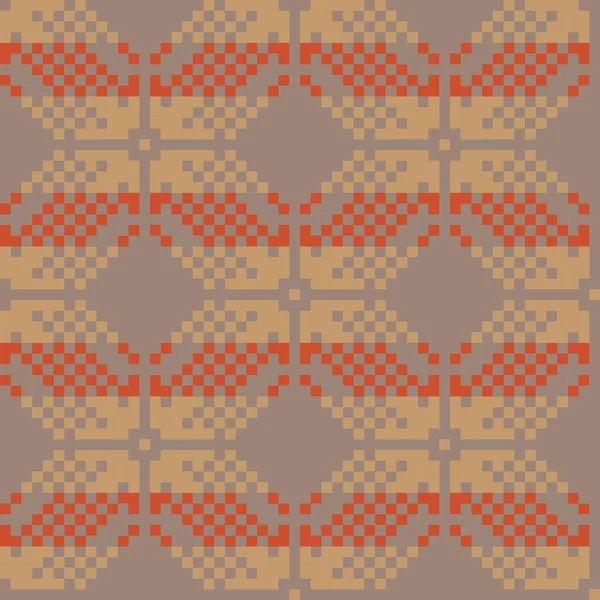 Brown Christmas Fair Isle Background Fashion Textiles Knitwear Graphics — стоковий вектор