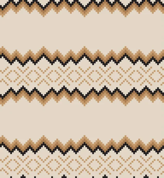 Brown Christmas Fair Isle Patterial Background Fashion Textiles Knitwear Graphics — 스톡 벡터