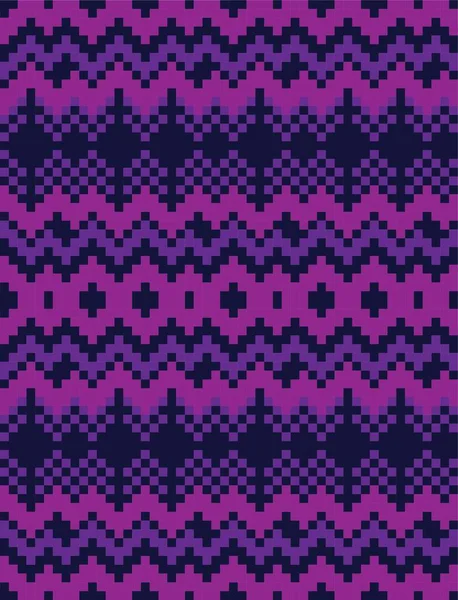 Purple Christmas Fair Isle Pattern Background Fashion Textiles Knitwear Graphics — Stock Vector