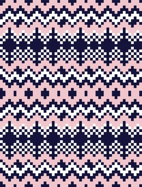 Pink Navy Kerst Kermis Eiland Patroon Achtergrond Voor Mode Textiel — Stockvector