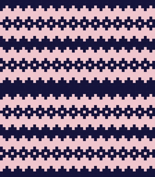 Pink Navy Christmas Fair Isle Mönster Bakgrund För Mode Textilier — Stock vektor