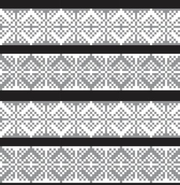 Moda tekstil, örgü ve grafikleri için Siyah ve Beyaz Noel adası şablonu