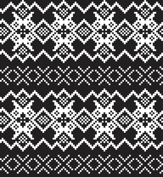 Fondo Patrón Isla Feria Navidad Blanco Negro Para Textiles Moda — Vector de stock