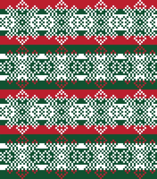 Christmas Fair Isle Pattern Background Fashion Textiles Knitwear Graphics — Stock Vector