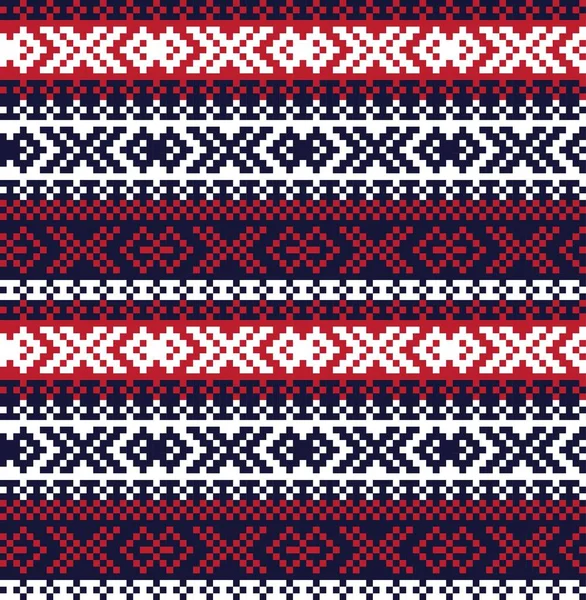 Christmas Fair Isle Pattern Background Fashion Textiles Knitwear Graphics — Stock Vector