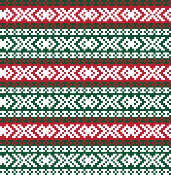 Christmas Fair Isle Pattern Background Fashion Textiles Knitwear Graphics — Stock Vector