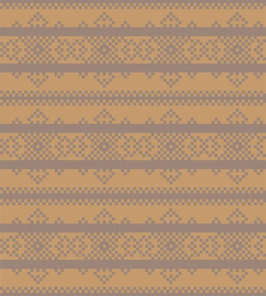 Brown Christmas Fair Isle Patterial Background Fashion Textiles Knitwear Graphics — 스톡 벡터