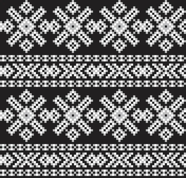 Noir Blanc Fond Motif Île Noël Juste Pour Les Textiles — Image vectorielle