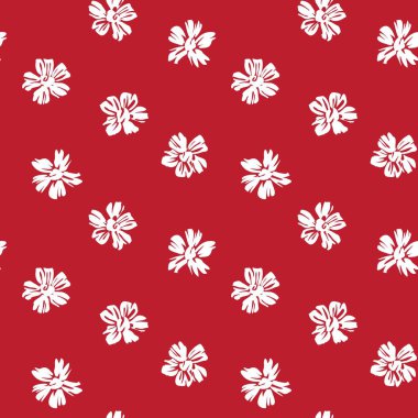 Moda baskıları, grafikler, arka planlar ve el sanatları için uygun kırmızı tropikal bitkisel bitki desenli arkaplan