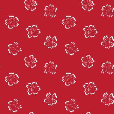 Moda baskıları, grafikler, arka planlar ve el sanatları için uygun kırmızı tropikal bitkisel bitki desenli arkaplan