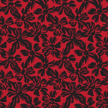 Moda baskıları, grafikler, arka planlar ve el sanatları için uygun kırmızı tropikal bitkisel bitki desenli arkaplan