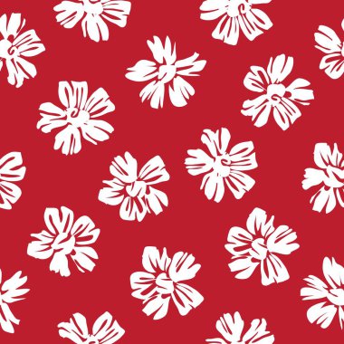 Moda baskıları, grafikler, arka planlar ve el sanatları için uygun kırmızı tropikal bitkisel bitki desenli arkaplan