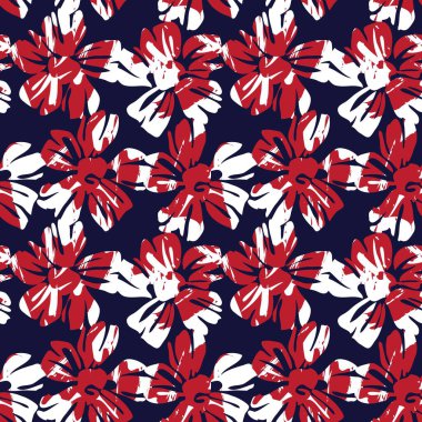 Moda baskıları, grafikler, arka planlar ve el sanatları için uygun kırmızı tropikal bitkisel bitki desenli arkaplan