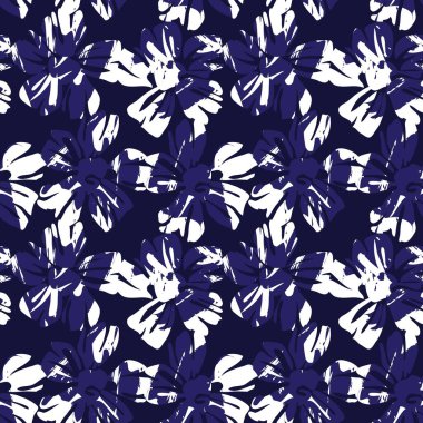 Moda baskıları, grafikler, arka planlar ve el sanatları için uygun mavi tropikal bitkisel bitki desenli arkaplan