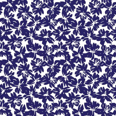 Moda baskıları, grafikler, arka planlar ve el sanatları için uygun mavi tropikal bitkisel bitki desenli arkaplan