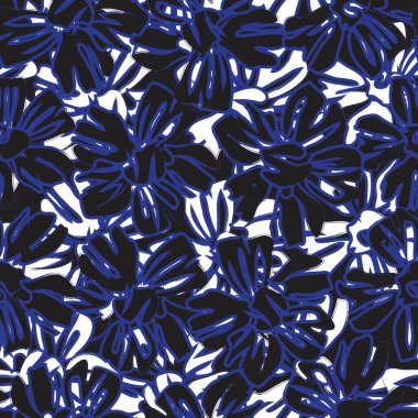 Moda baskıları, grafikler, arka planlar ve el sanatları için uygun mavi tropikal bitkisel bitki desenli arkaplan