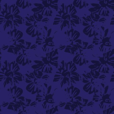 Moda baskıları, grafikler, arka planlar ve el sanatları için uygun mavi tropikal bitkisel bitki desenli arkaplan