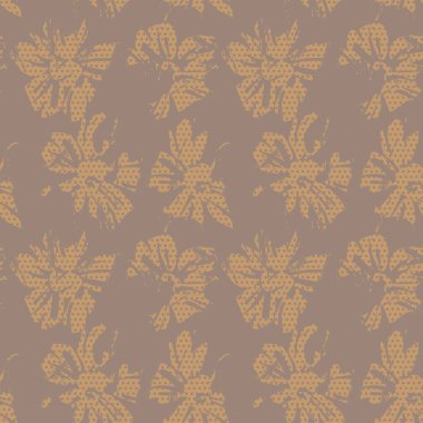 Kahverengi tropikal botanik desensiz desen moda tekstil ve grafikleri için noktalı arkaplan