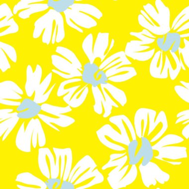 Sarı bitkisel bitki desenli arka plan moda baskıları, grafikler, arka planlar ve el sanatları için uygun