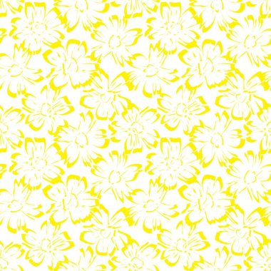 Sarı bitkisel bitki desenli arka plan moda baskıları, grafikler, arka planlar ve el sanatları için uygun