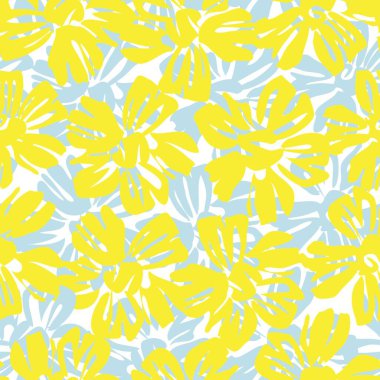 Sarı bitkisel bitki desenli arka plan moda baskıları, grafikler, arka planlar ve el sanatları için uygun