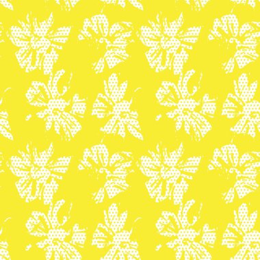 Sarı çiçekli tropikal botanik desensiz moda tekstil ve grafikleri için noktalı arkaplan