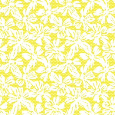 Sarı çiçekli tropikal botanik desensiz moda tekstil ve grafikleri için noktalı arkaplan