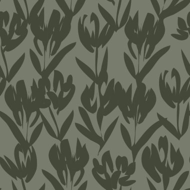 Yeşil bitkisel bitki örtüsü desensiz arka plan moda baskıları, grafikler, arka planlar ve el sanatları için uygun