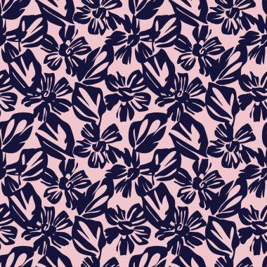 Moda baskıları, grafikler, arka planlar ve el sanatları için uygun Pembe Donanma Çiçeksiz desenli