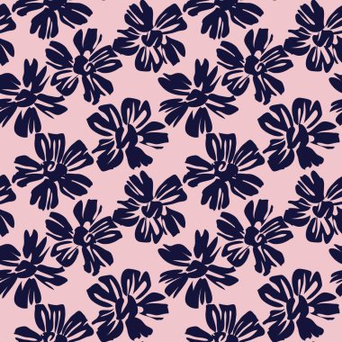 Moda baskıları, grafikler, arka planlar ve el sanatları için uygun Pembe Donanma Çiçeksiz desenli