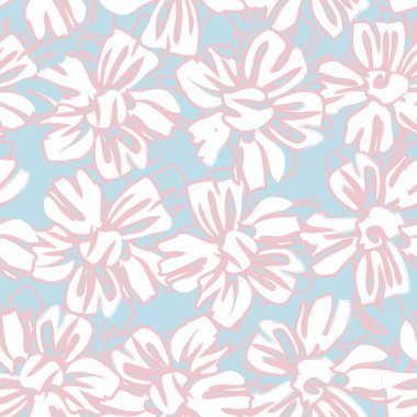 Pastel bitkisel bitki örtüsü desensiz arka plan moda baskıları, grafikler, arka planlar ve el sanatları için uygun