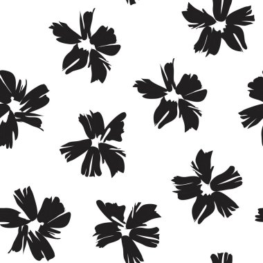 Moda baskıları, grafikler, arka planlar ve el sanatları için siyah ve beyaz bitkisel desenler