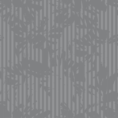 Moda tekstil ve grafikleri için çizgili arka planı olan siyah ve beyaz tropikal dikişsiz bitki deseni