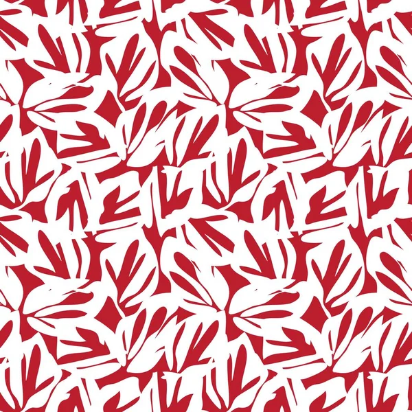 Rote Tropische Florale Botanische Nahtlose Muster Hintergrund Geeignet Für Modedrucke — Stockvektor