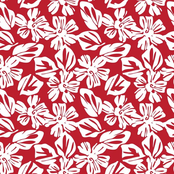 Moda baskıları, grafikler, arka planlar ve el sanatları için uygun kırmızı tropikal bitkisel bitki desenli arkaplan