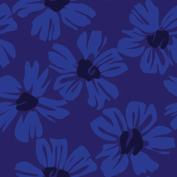 Blå Tropiska Blommiga Botaniska Sömlösa Mönster Bakgrund Lämplig För Mode — Stock vektor