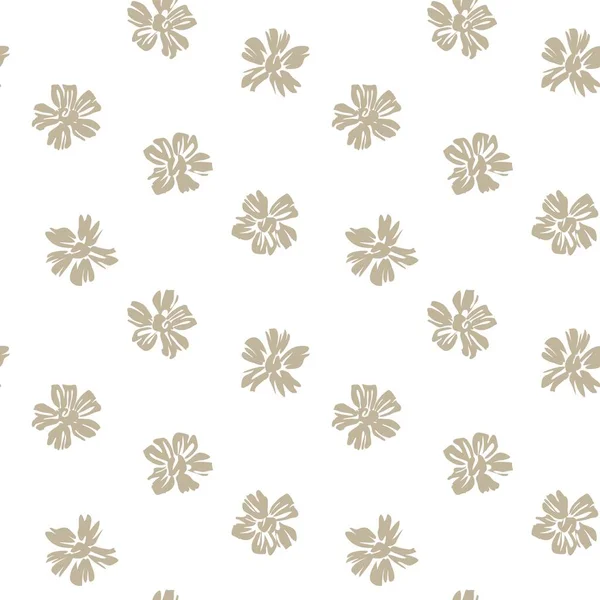 Bruin Taupe Floral Botanische Naadloze Patroon Achtergrond Geschikt Voor Mode — Stockvector