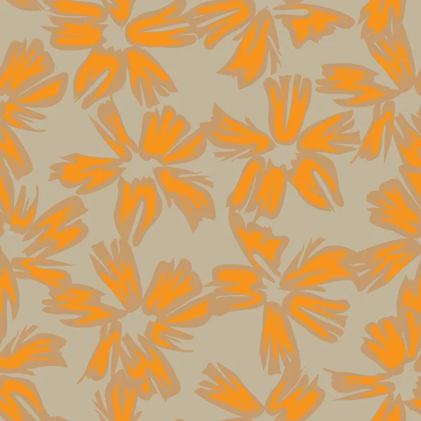 Orange Floral Botanischen Nahtlosen Muster Hintergrund Geeignet Für Mode Prints — Stockvektor