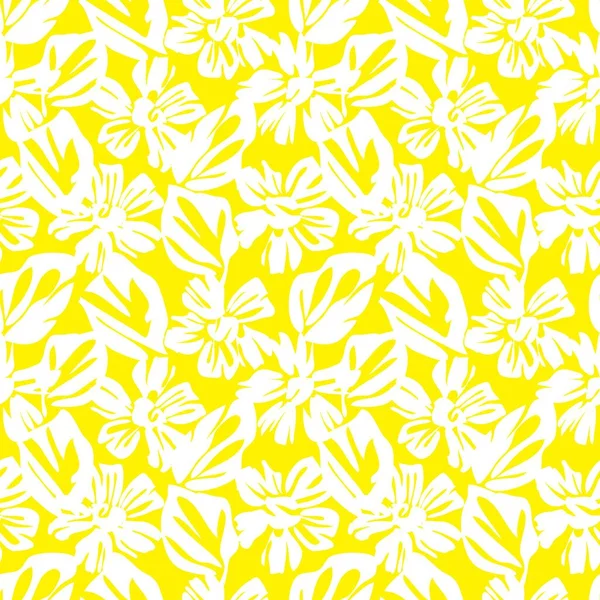 Sarı bitkisel bitki desenli arka plan moda baskıları, grafikler, arka planlar ve el sanatları için uygun