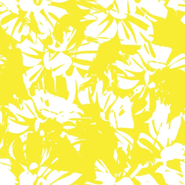Жовтий Квітковий Ботанічний Безшовний Візерунок Підходить Модних Принтів Графіки Фону — стоковий вектор