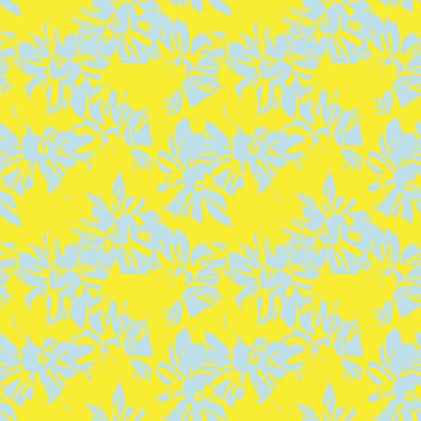 ファッションプリント グラフィック 背景や工芸品に適した黄色の花の植物シームレスなパターンの背景 — ストックベクタ