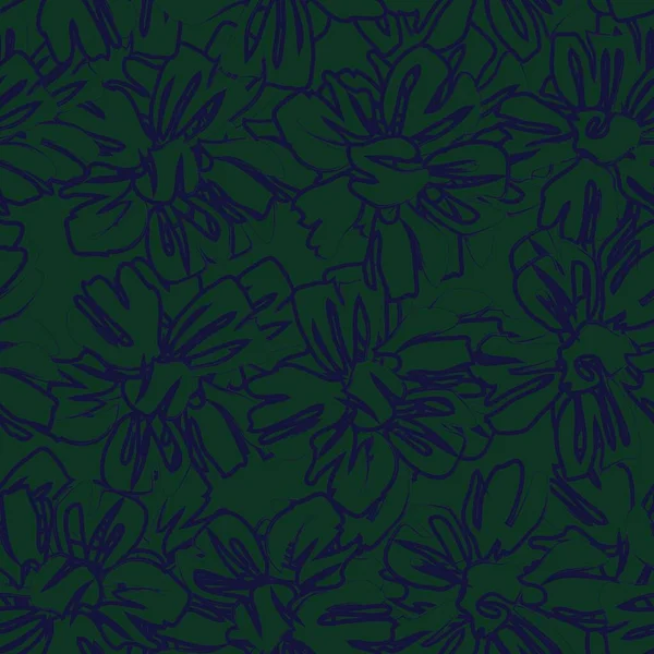 Fondo Patrón Sin Costuras Botánico Floral Verde Adecuado Para Estampados — Vector de stock