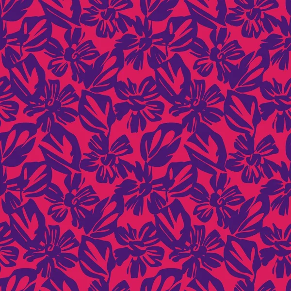 Fondo Patrón Sin Costura Botánico Floral Púrpura Adecuado Para Estampados — Vector de stock