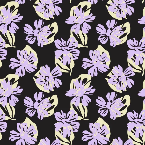 Purple Floral Botanische Naadloze Patroon Achtergrond Geschikt Voor Mode Prints — Stockvector